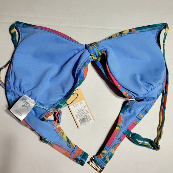 Kona Sol Bikini Floral Swim Top, Size Large - Picture 7 of 13